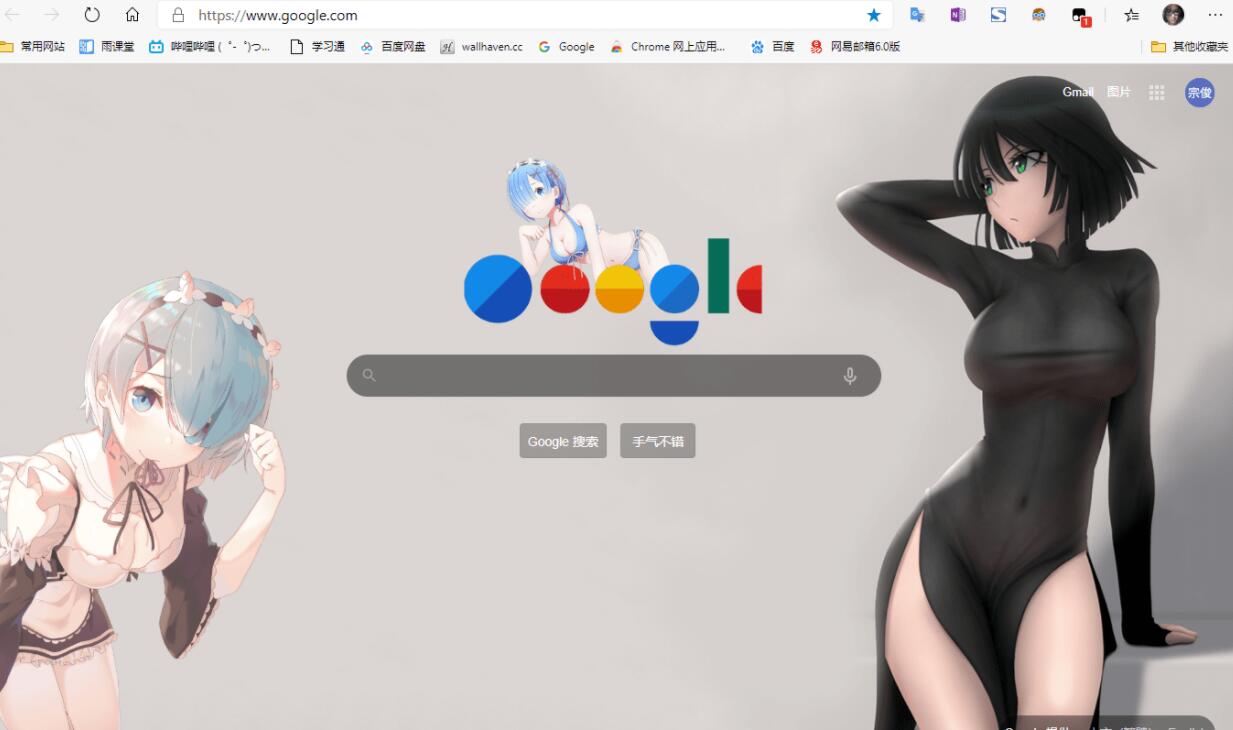 google、百度等修改edge(新)新标签页封面，自定义动漫美女壁纸(挑的)