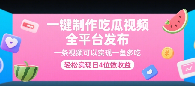 一键制作吃瓜视频，全平台发布，一条视频可以实现一鱼多吃，轻松实现日4位数收益【揭秘】-皮皮网创