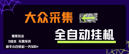 大众采集全自动玩法，新手小白轻松一天5张+，操作简单零成本【揭秘】-皮皮网创