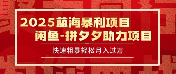 2025 最新闲鱼蓝海暴利项目 快速粗暴让你月入过1W不是梦，保姆级教程【揭秘】-皮皮网创