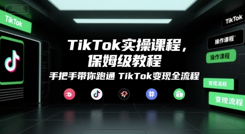 TikTok实操课程，保姆级教程，手把手带你跑通TikTok变现全流程-皮皮网创