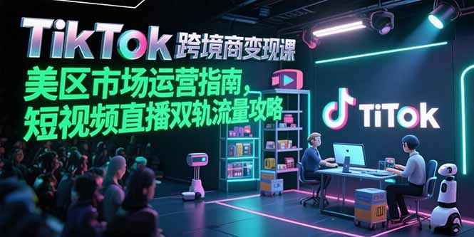 TikTok跨境电商变现课，美区市场运营指南，短视频直播双轨流量攻略-皮皮网创