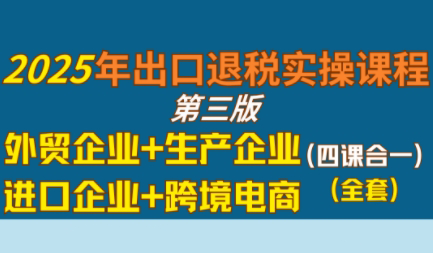 崔sir·出口退税实操-外贸企业+生产企业+跨境电商+进口企业(四课合一)-皮皮网创