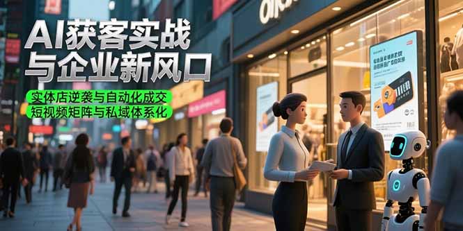 AI获客实战与企业新风口，实体店逆袭与自动化成交 短视频矩阵与私域体系化-皮皮网创
