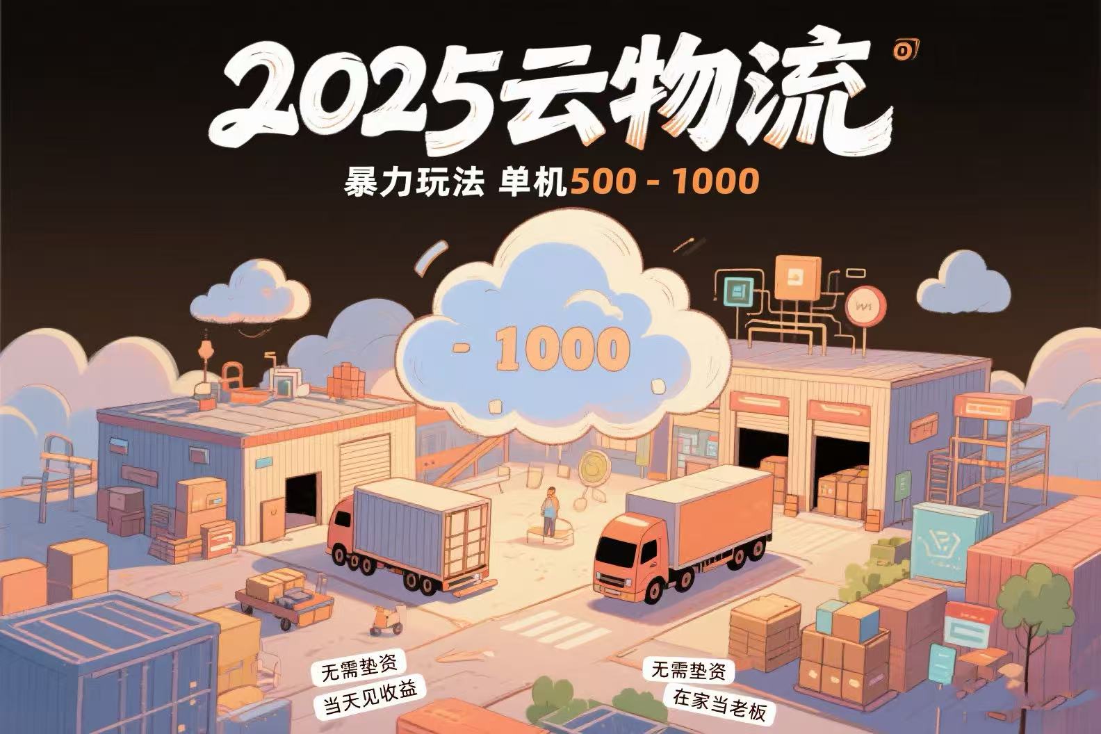 云物流赚差价，项目纯利润500~1000，无需垫资，当天到账。不需要有车，…-皮皮网创
