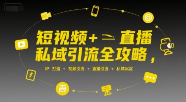 短视频+直播私域引流全攻略，IP打造 +视频引流 +直播引流 +私域沉淀-皮皮网创