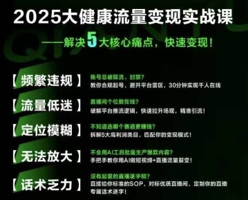大健康流量全域新增长8.0，三月底线下课视频，大健康万亿蓝海，从类目突围到模式迭代-皮皮网创
