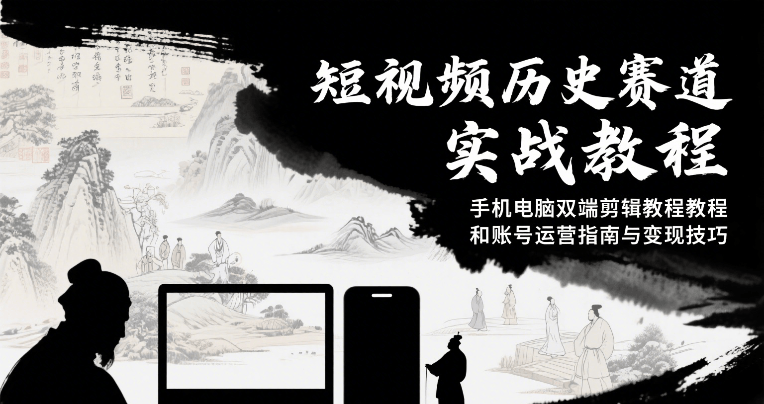 短视频历史赛道实战教程，手机电脑双端剪辑教程和账号运营指南与变现技巧-皮皮网创