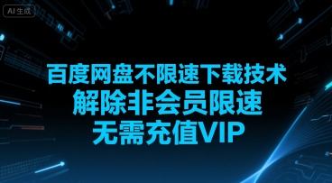 百度网盘不限速下载技术，解除非会员限速，无需充值VIP-皮皮网创