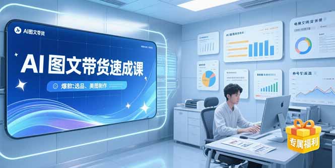 AI图文带货速成课，养号引流秘籍，爆款选品策略，美图制作全流程-皮皮网创