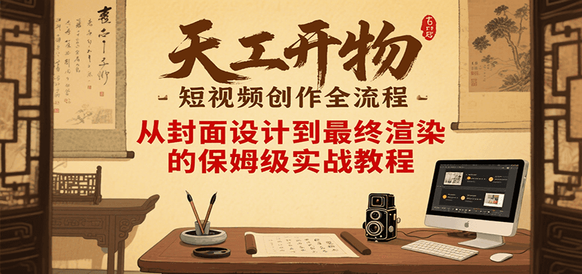 天工开物短视频创作全流程，从封面设计到最终渲染的保姆级实战教程-皮皮网创