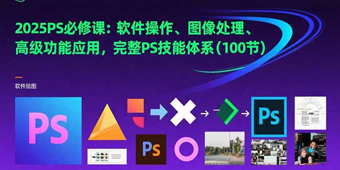 2025PS必修课：软件操作、图像处理、高级功能应用，完整PS技能体系(100节-皮皮网创