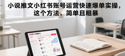小说推文小红书账号运营快速爆单实操，这个方法，简单且粗暴-皮皮网创