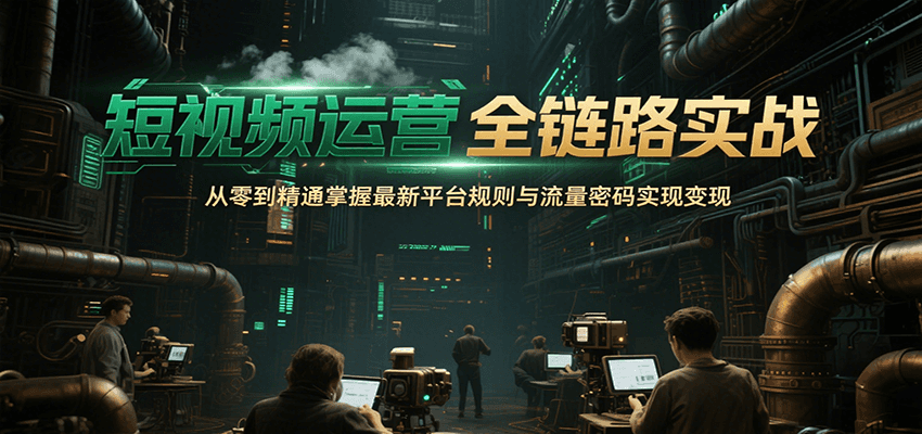 短视频运营全链路实战，从零到精通掌握最新平台规则与流量密码实现变现-皮皮网创