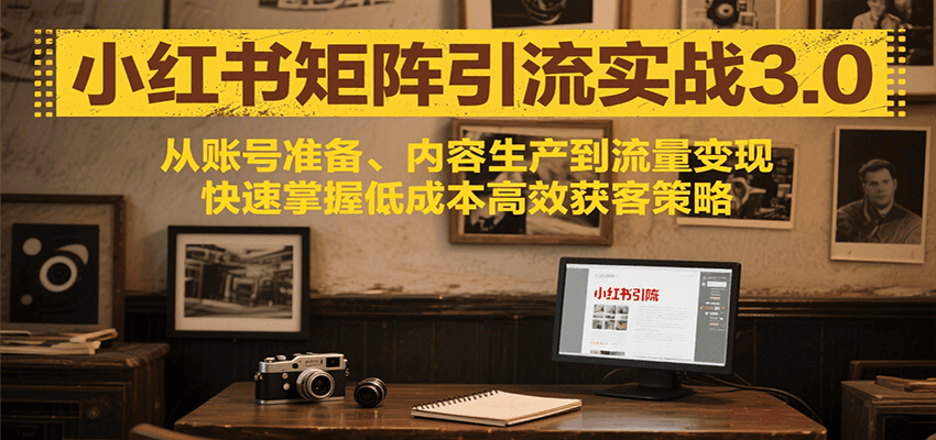 小红书矩阵引流3.0，从账号准备、内容生产到流量变现，快速掌握低成本高效获客策略-皮皮网创