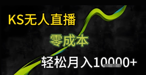 KS无人直播25年最新玩法，只需一部手机，轻松月入1W+【揭秘】-皮皮网创