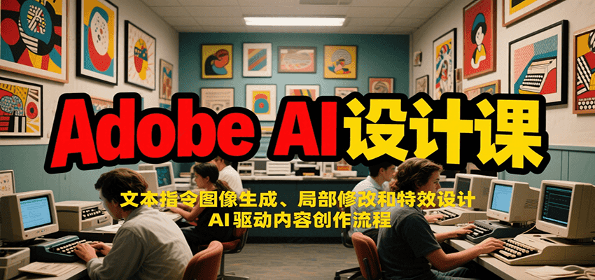 Adobe AI设计课：文本指令图像生成、局部修改和特效设计，AI驱动内容创作流程-皮皮网创