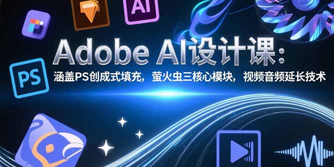 Adobe AI设计课：涵盖PS创成式填充，萤火虫三核心模块，视频音频延长技术-皮皮网创