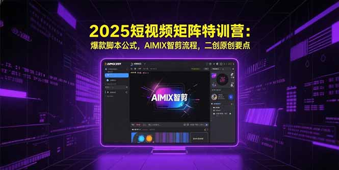 2025短视频矩阵特训营：爆款脚本公式，AIMIX智剪流程，二创原创要点-皮皮网创