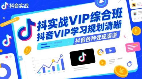 抖音实战VIP综合班，抖音VIP学习规划请晰抖音各种变现渠道-皮皮网创