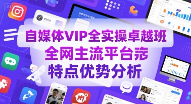 自媒体VIP全实操卓越班，全网主流平台特点优势分析-皮皮网创