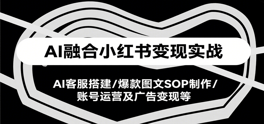 AI融合小红书变现实战课，AI客服搭建/爆款图文SOP制作/账号运营及广告变现等-皮皮网创