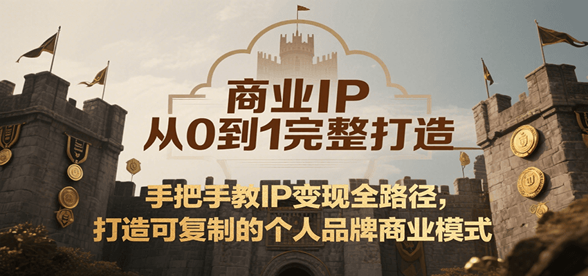 商业IP从0到1完整打造，手把手教IP变现全路径，打造可复制的个人品牌商业模式-皮皮网创