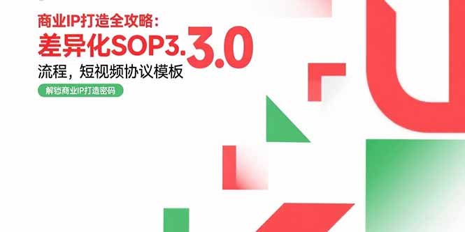 商业IP打造全攻略：差异化SOP3.0流程，短视频协议模板，婚恋项目实战案例-皮皮网创
