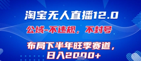 淘宝无人直播12.0，不封号，不违规，布局下半年旺季赛道，日入1k+(独家技术)【揭秘】-皮皮网创