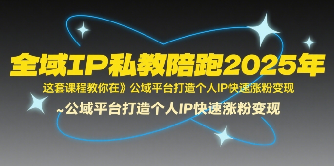 全域IP私教陪跑2025年，这套课程教你在​公域平台打造个人IP快速涨粉变现-皮皮网创