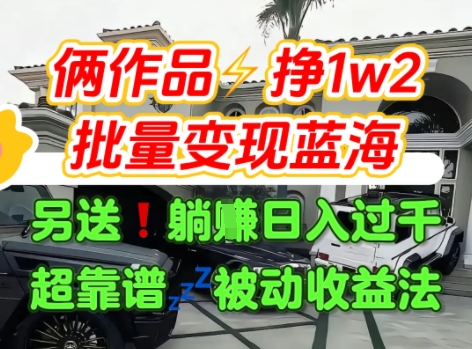只靠2个作品点赞数量就挣1.2W，不导私域也能变现了【支持矩阵】汽水音乐门种草项目-皮皮网创