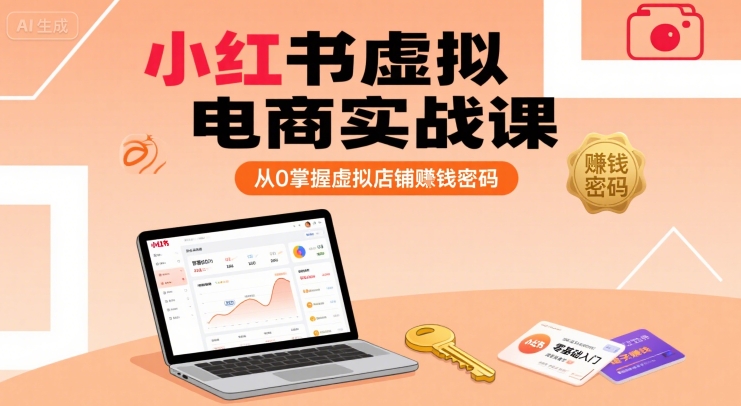 小红书虚拟电商实战课，从0掌握虚拟店铺賺钱密码-皮皮网创