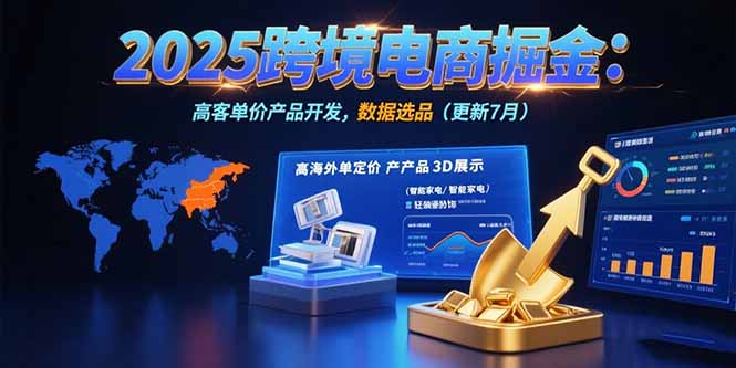 2025跨境电商掘金：蓝海市场定位，高客单价产品开发，数据选品(更新7月-皮皮网创