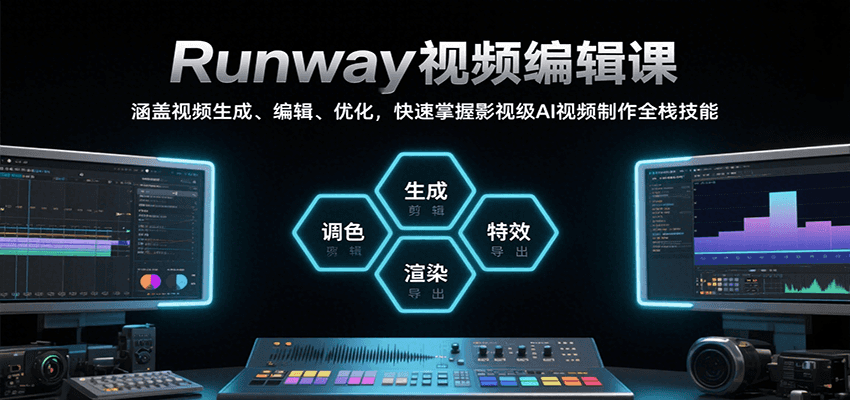 Runway视频编辑课，涵盖视频生成、编辑、优化，快速掌握影视级AI视频制作全栈技能-皮皮网创