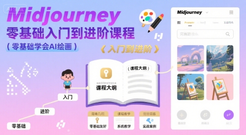 midjourney零基础入门到进阶课程，零基础学会AI绘画-皮皮网创