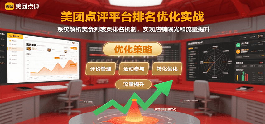 美团点评平台排名优化实战，系统解析美食列表页排名机制，实现店铺曝光和流量提升-皮皮网创
