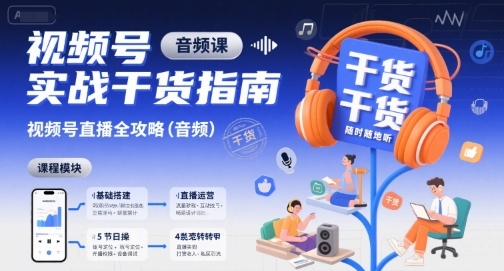 视频号实战干货指南，视频号直播全攻略(音频)-皮皮网创