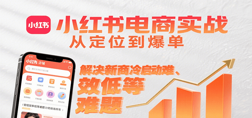 小红书电商实战，从定位到爆单解决新商冷启动难、变现效率低等难题-皮皮网创