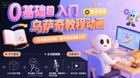 0基础入门乌萨奇教程动画，3D动画全流程，新手也能跟着上手-皮皮网创