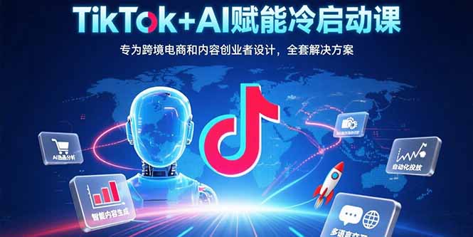 TikTok+AI赋能冷启动课：专为跨境电商和内容创业者设计，全套解决方案-皮皮网创