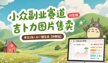 小众副业赛道 吉卜力图片售卖 单日2张+ AI一键生成【附教程】-皮皮网创