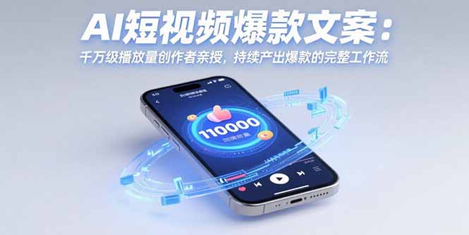 AI短视频爆款文案：千万级播放量创作者亲授，持续产出爆款的完整工作流-皮皮网创