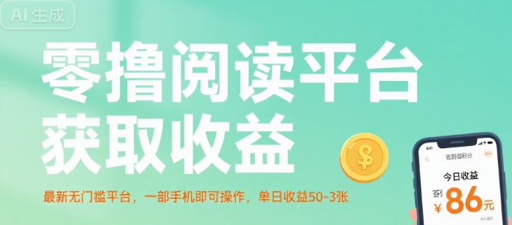 零撸阅读平台获取收益，最新无门槛平台，一部手机即可操作，单日收益50-3张【揭秘】-皮皮网创