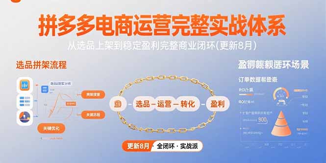 拼多多电商运营完整实战体系，从选品上架到稳定盈利完整商业闭环(更新8月-皮皮网创