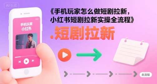 手机玩家怎么做短剧拉新，小红书短剧拉新实操全流程-皮皮网创