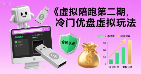 虚拟陪跑第二期，冷门优盘虚拟玩法，不违规，利润可观-皮皮网创