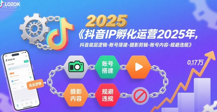 抖音IP孵化运营2025年，抖音底层逻辑-账号搭建-摄影剪辑-账号内容-规避违规-皮皮网创