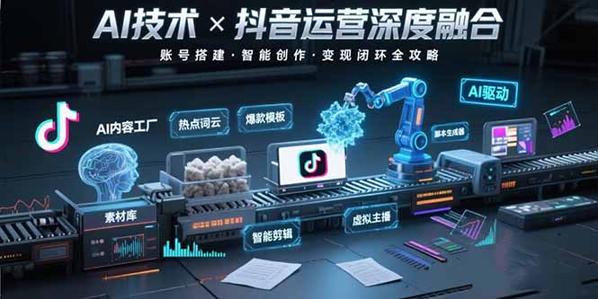 AI技术与抖音运营的深度融合应用：涵盖账号搭建、内容创作、收益变现等-皮皮网创
