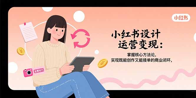 小红书设计运营变现：掌握核心方法论，实现既能创作又能接单的商业闭环-皮皮网创