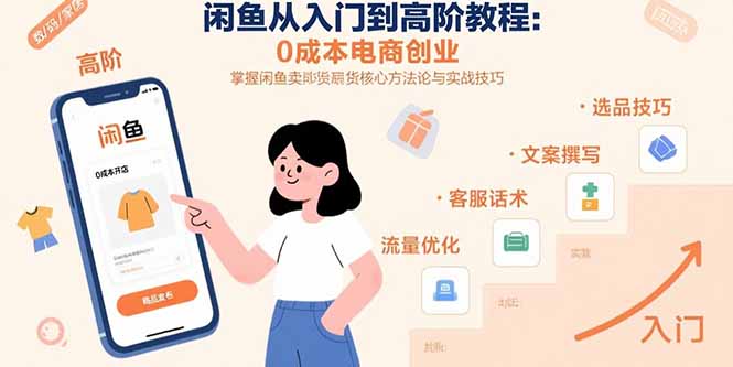 闲鱼从入门到高阶教程：0成本电商创业，掌握闲鱼卖货核心方法论与实战技巧-皮皮网创